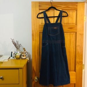 VINTAGE Denim Pinafore Jumper Dress